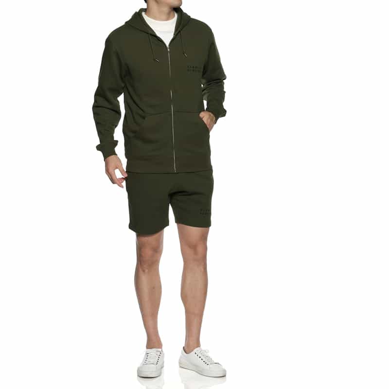 BARNEYS NEW YORK ロゴ入りスエットジップパーカー GREEN