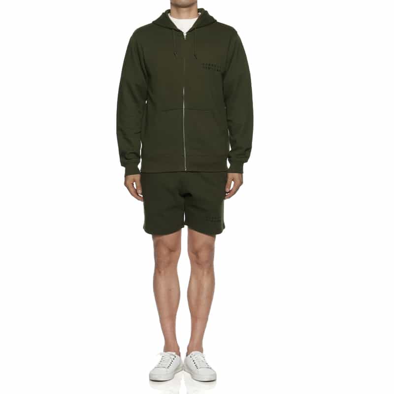 BARNEYS NEW YORK ロゴ入りスエットジップパーカー GREEN