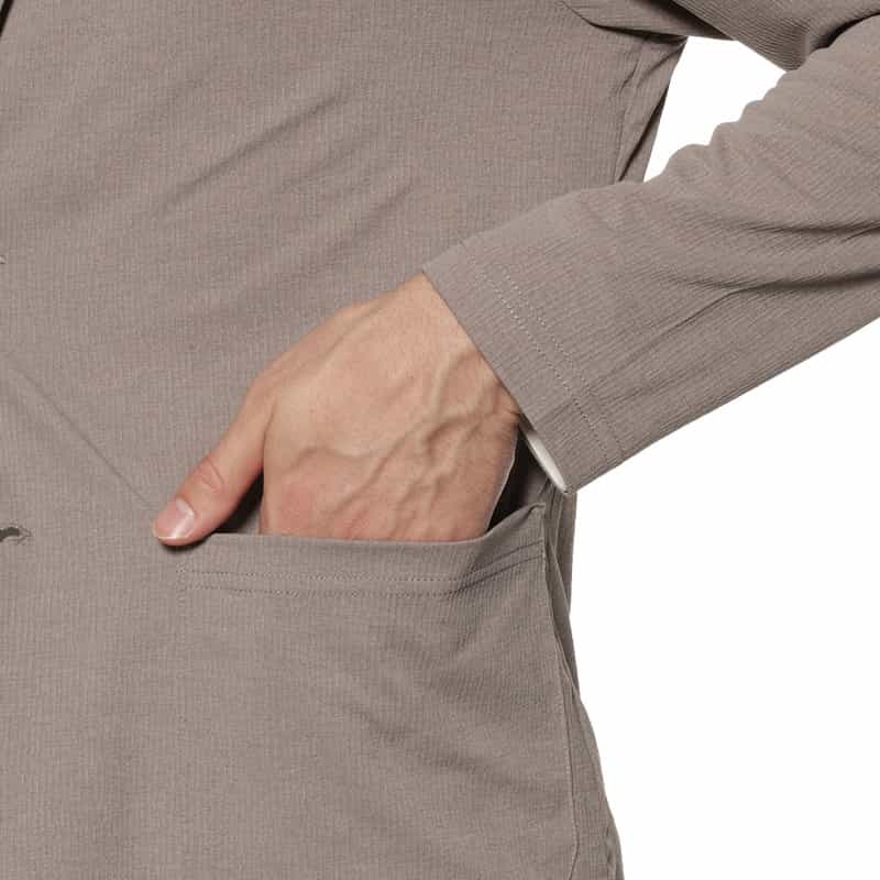 BARNEYS NEW YORK クレープ素材シャツジャケット BEIGE