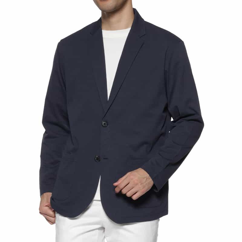 BARNEYS NEW YORK クレープ素材シャツジャケット NAVY