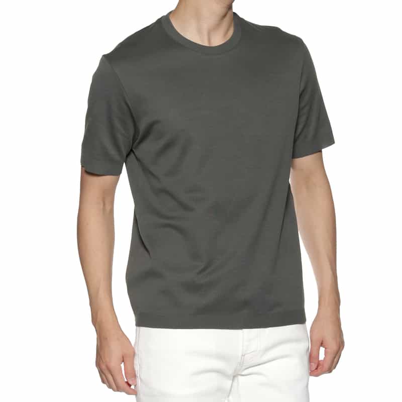 HERNO コットンニットプルオーバー DARK GRAY