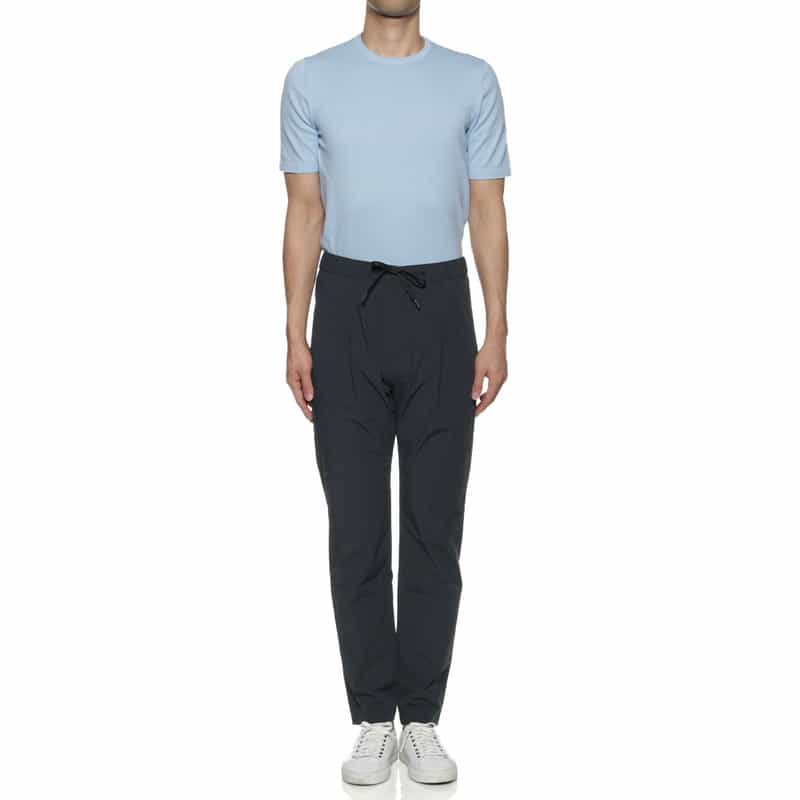 HERNO ドローストリング ストレッチパンツ NAVY