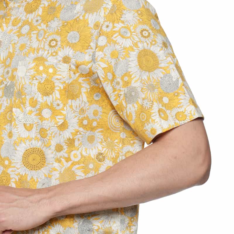 BARNEYS NEW YORK ハーフスリーブ リバティプリントシャツ YELLOW