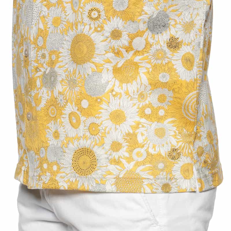 BARNEYS NEW YORK ハーフスリーブ リバティプリントシャツ YELLOW