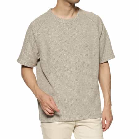 ローゲージ鹿の子素材クルーネックTシャツ