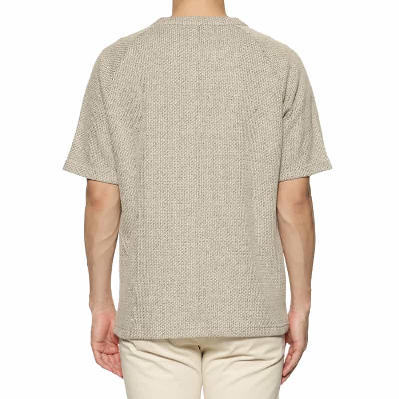 BARNEYS NEW YORK ローゲージ鹿の子素材クルーネックTシャツ BEIGE