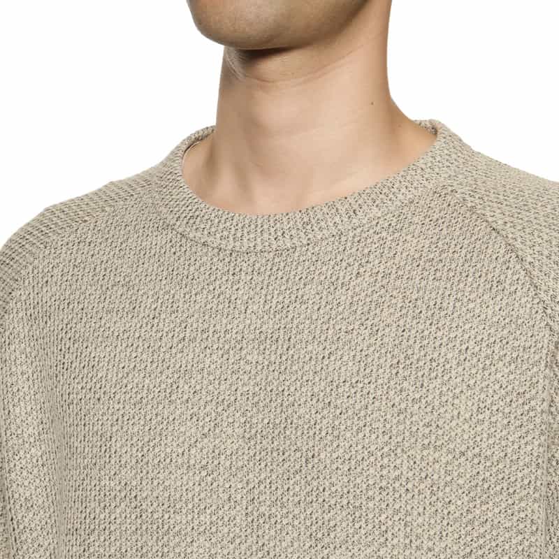 BARNEYS NEW YORK ローゲージ鹿の子素材クルーネックTシャツ BEIGE