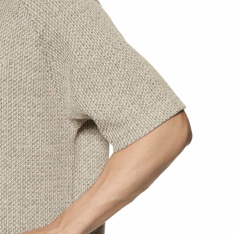 BARNEYS NEW YORK ローゲージ鹿の子素材クルーネックTシャツ BEIGE