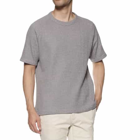 ローゲージ鹿の子素材クルーネックTシャツ
