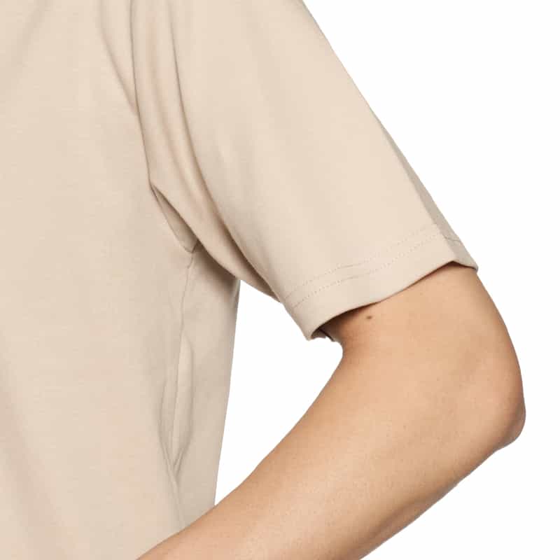 BARNEYS NEW YORK スムース素材スロープネック Tシャツ BEIGE
