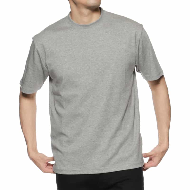 BARNEYS NEW YORK スムース素材スロープネック Tシャツ GRAY