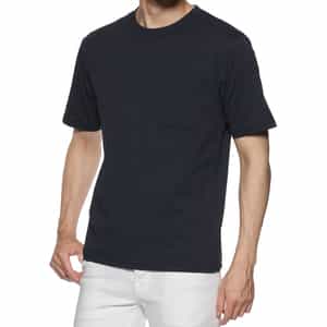 ストライプクレープ素材 ポケットTシャツ