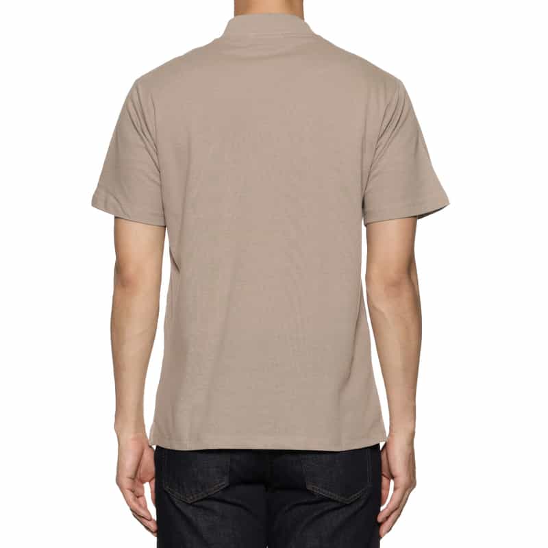 BARNEYS NEW YORK スロープネック鹿の子Tシャツ KHAKI