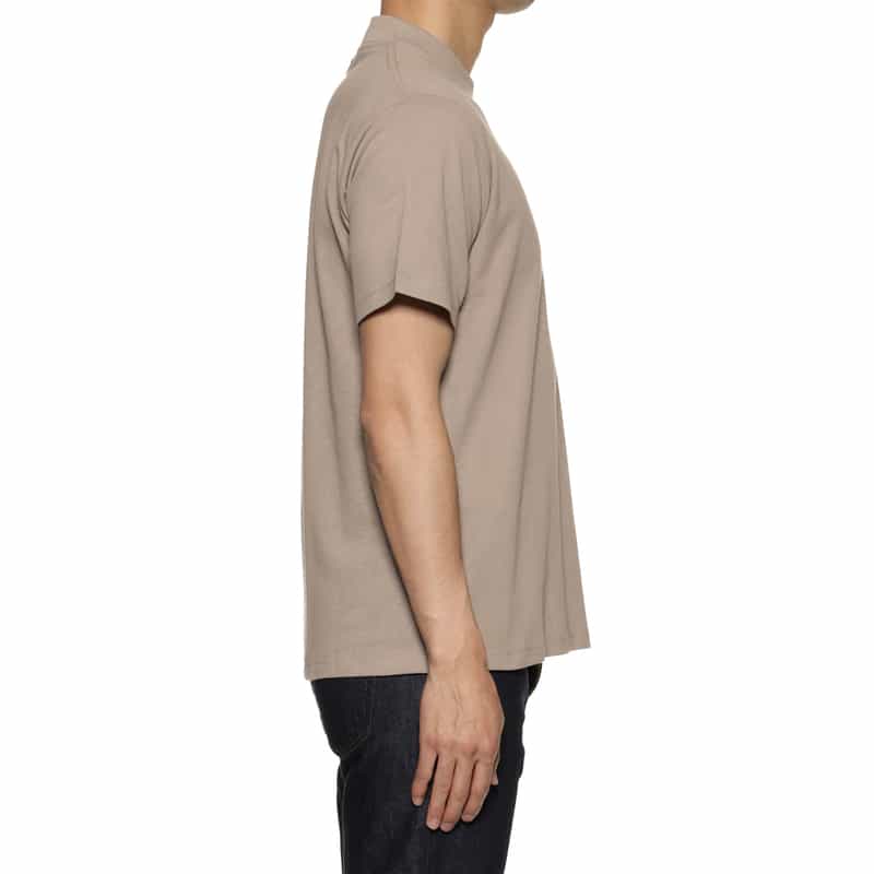 BARNEYS NEW YORK スロープネック鹿の子Tシャツ KHAKI