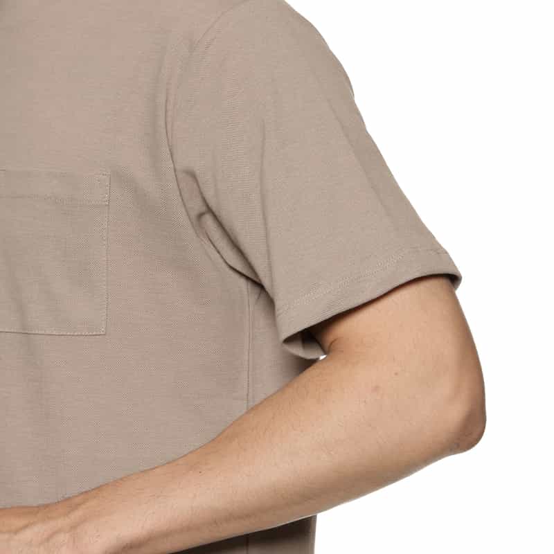 BARNEYS NEW YORK スロープネック鹿の子Tシャツ KHAKI