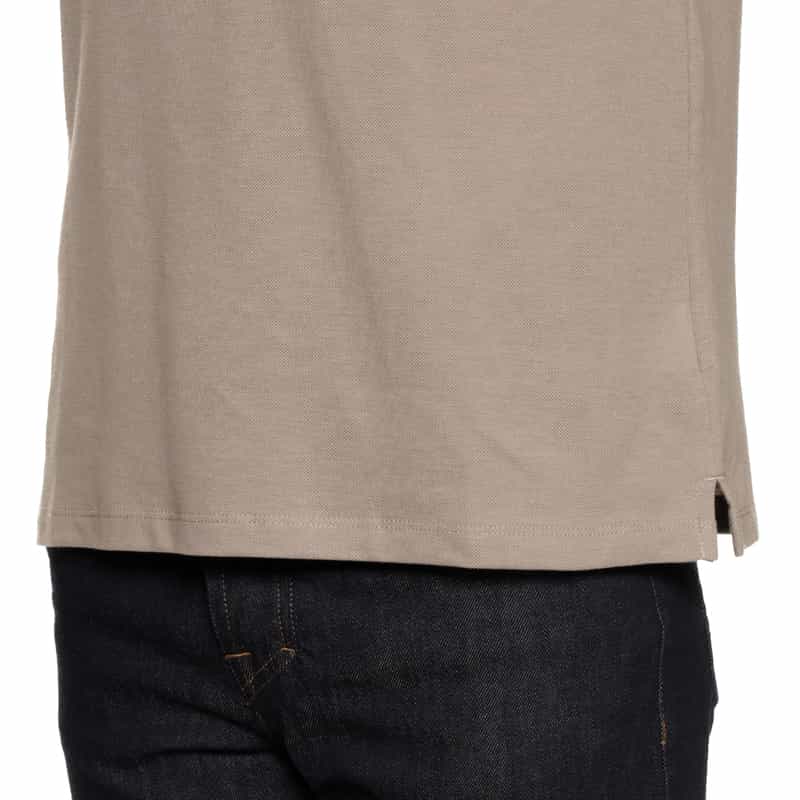 BARNEYS NEW YORK スロープネック鹿の子Tシャツ KHAKI