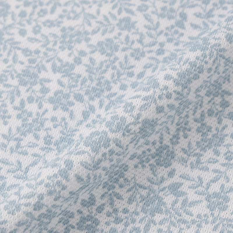 BARNEYS NEW YORK 小花柄プリント鹿の子ポロシャツ BLUE