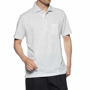 小花柄プリント鹿の子ポロシャツ