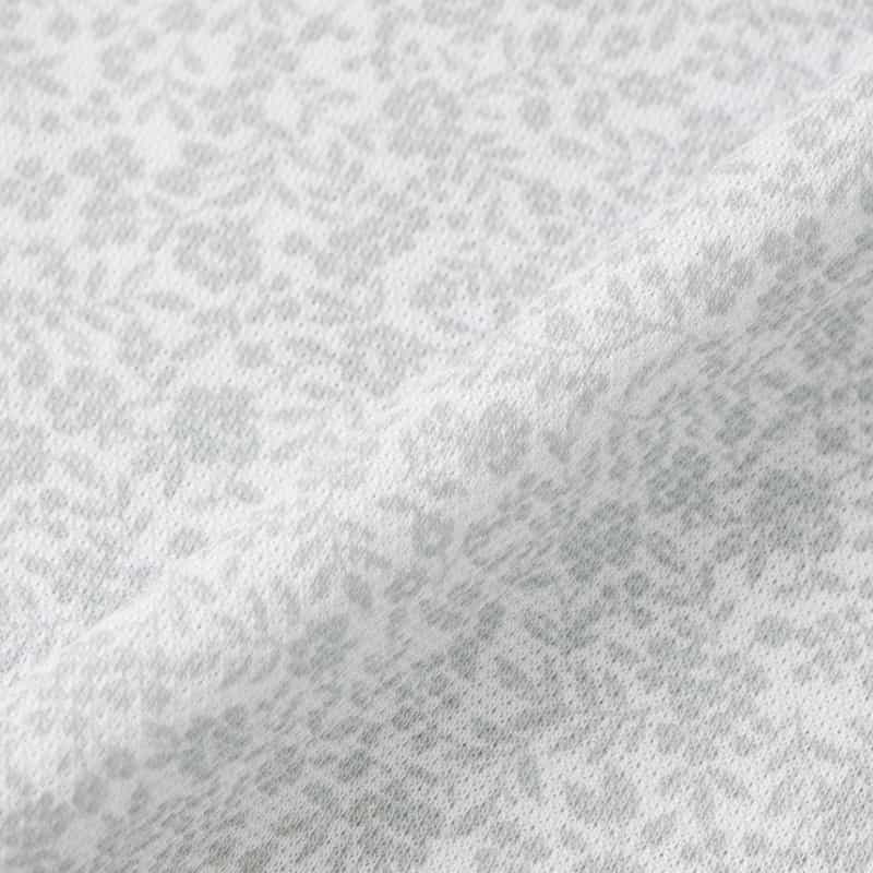 BARNEYS NEW YORK 小花柄プリント鹿の子ポロシャツ GRAY