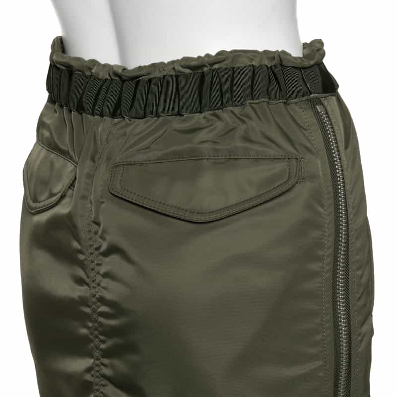SACAI SACAI＜サカイ＞サイドプリーツ ナイロンツイルスカート KHAKI