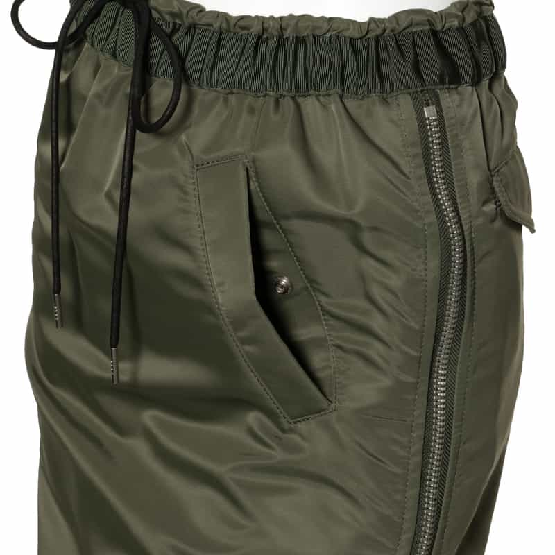 SACAI SACAI＜サカイ＞サイドプリーツ ナイロンツイルスカート KHAKI