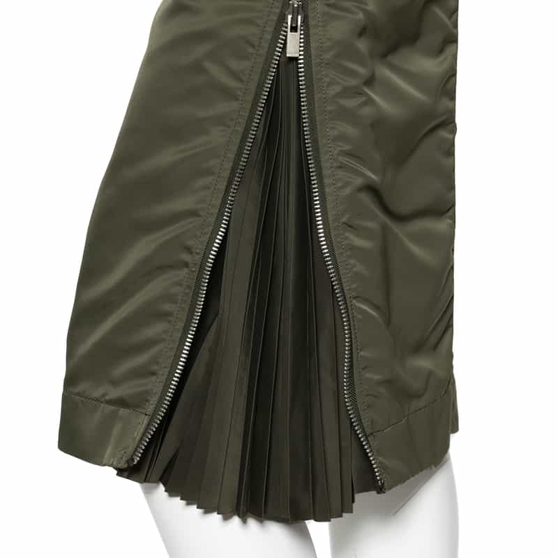 SACAI SACAI＜サカイ＞サイドプリーツ ナイロンツイルスカート KHAKI