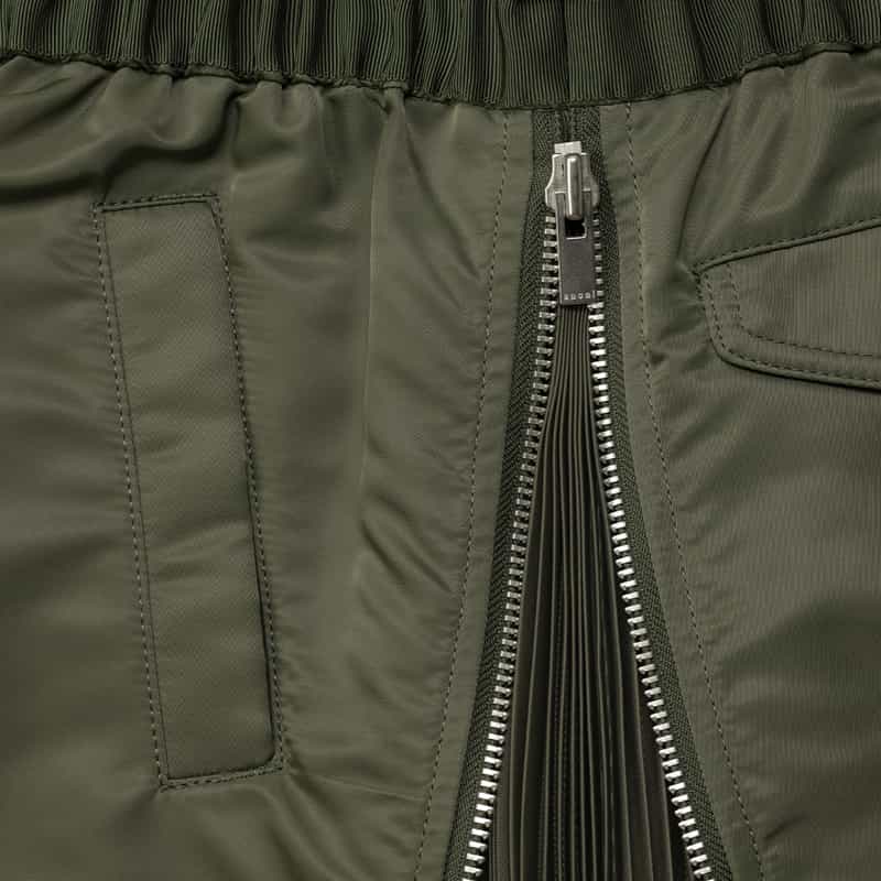 SACAI SACAI＜サカイ＞サイドプリーツ ナイロンツイルスカート KHAKI