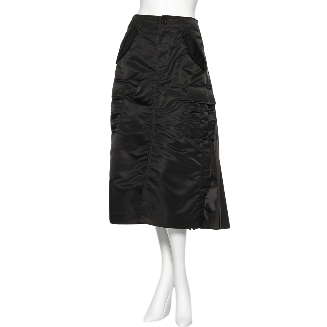 SACAI＜サカイ＞ナイロンツイル バックプリーツスカート
