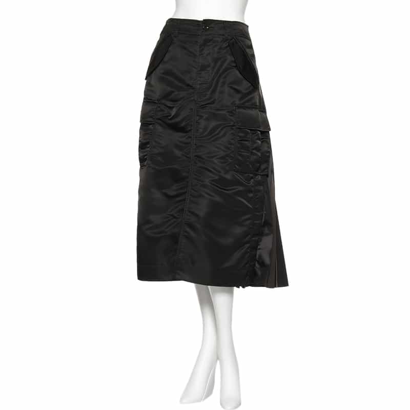 SACAI SACAI＜サカイ＞ナイロンツイル バックプリーツスカート BLACK