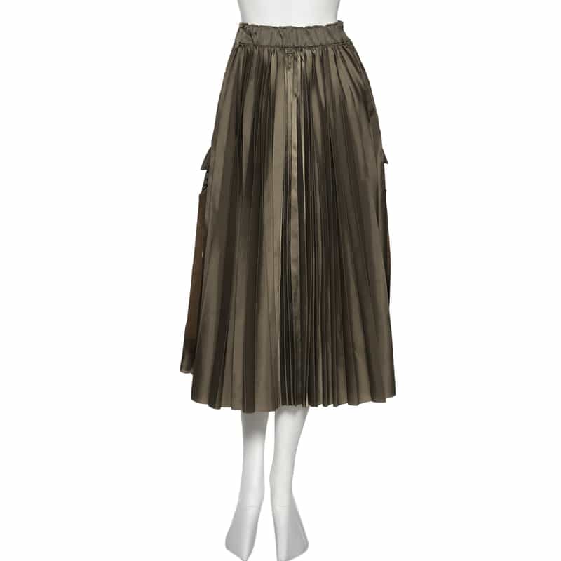 SACAI SACAI＜サカイ＞ナイロンツイル バックプリーツスカート TAUPE
