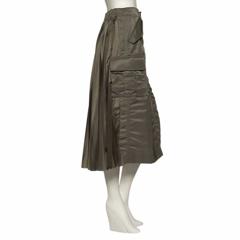 SACAI SACAI＜サカイ＞ナイロンツイル バックプリーツスカート TAUPE