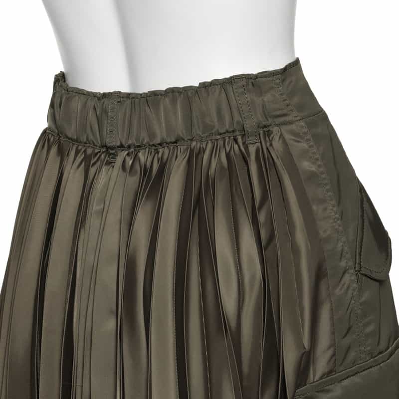 SACAI SACAI＜サカイ＞ナイロンツイル バックプリーツスカート TAUPE
