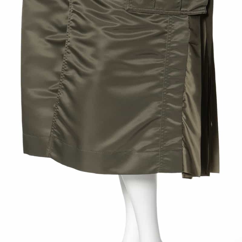 SACAI SACAI＜サカイ＞ナイロンツイル バックプリーツスカート TAUPE