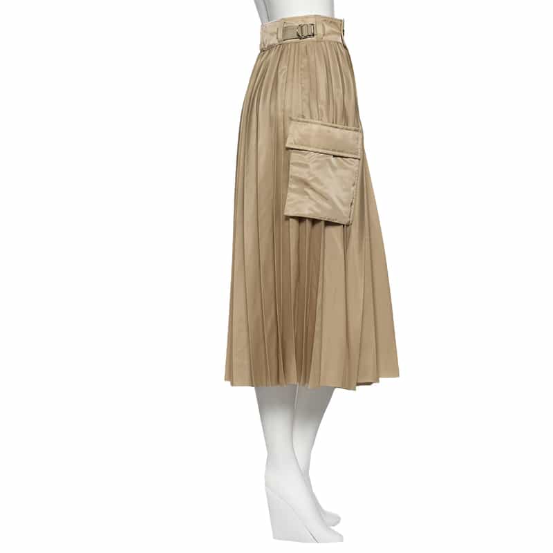 SACAI ナイロンツイル プリーツスカート BEIGE