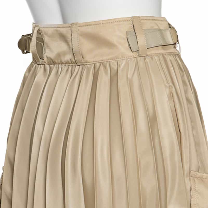 SACAI ナイロンツイル プリーツスカート BEIGE