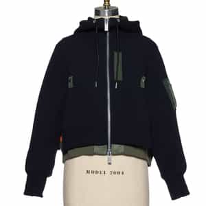 sacaiスポルティングジッパーポケット付きスウェット sacai - sacai / サカイ | 2023SS | Sponge Sweat x Nylon Twill