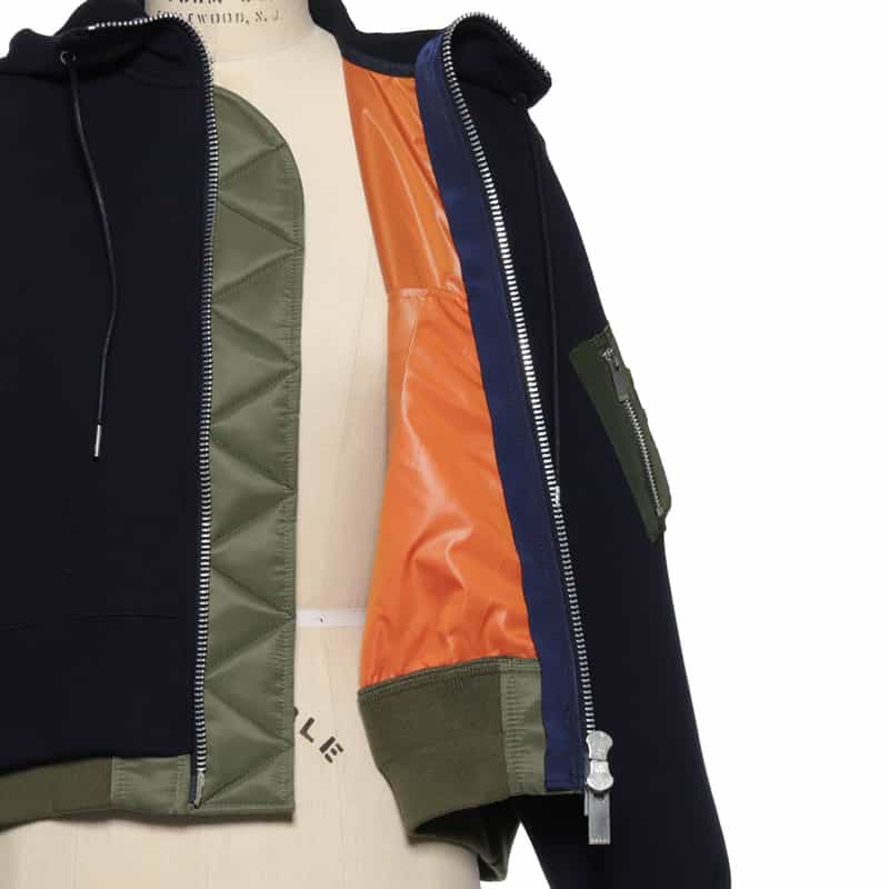 SACAI SACAI＜サカイ＞ スポンジスウェットジップアップフーディ NAVY