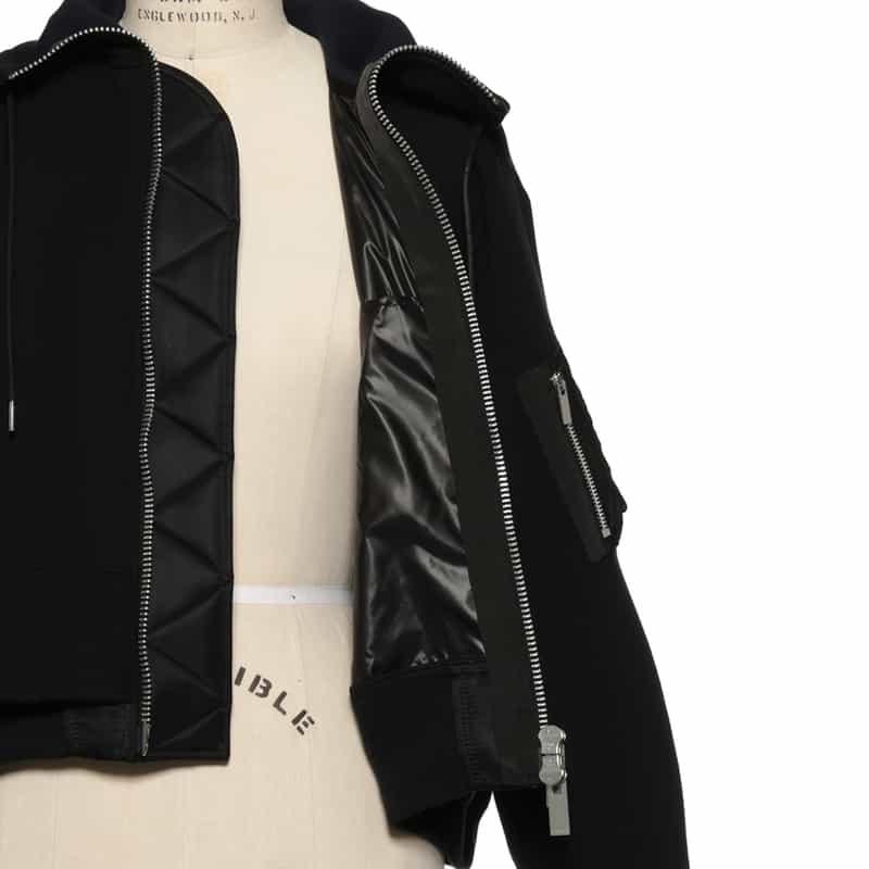 SACAI SACAI＜サカイ＞ スポンジスウェットジップアップフーディ BLACK