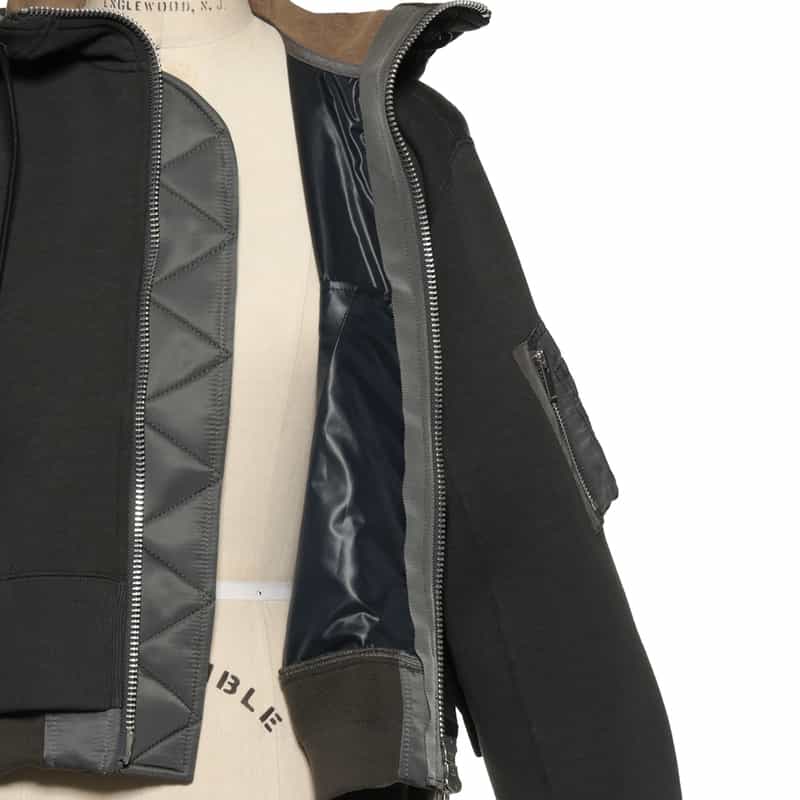 SACAI SACAI＜サカイ＞ スポンジスウェットジップアップフーディ DARK GRAY