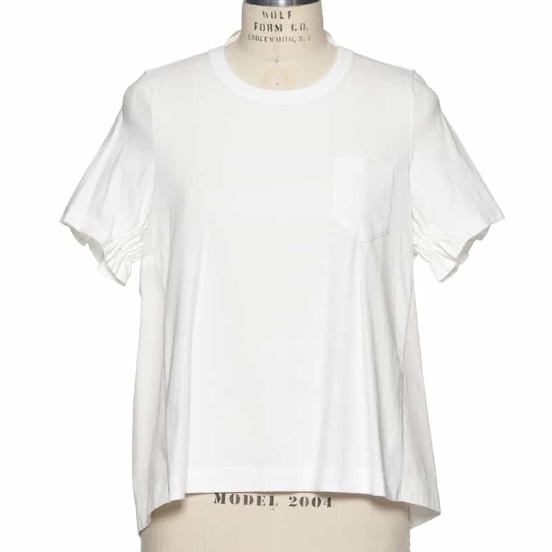 SACAI SACAI＜サカイ＞コンビネーション バックギャザーカットソー WHITE