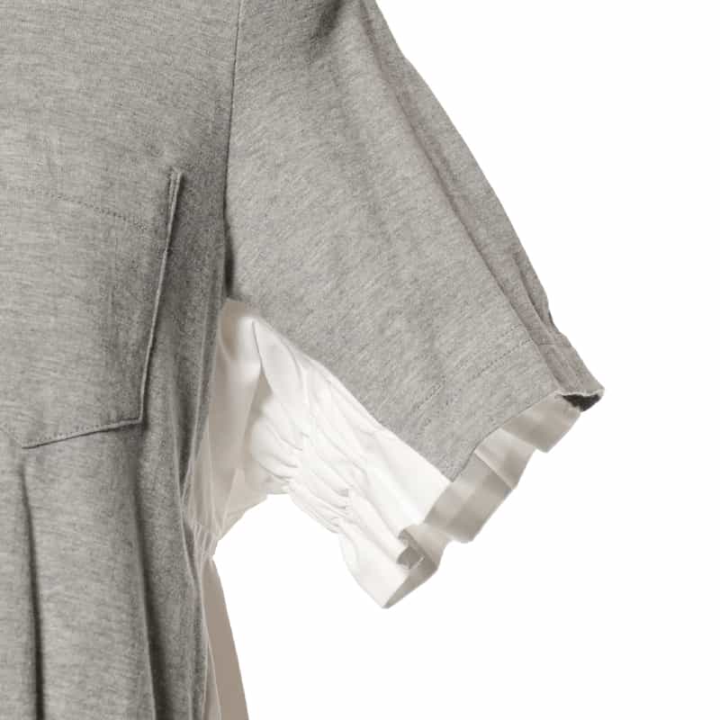 SACAI SACAI＜サカイ＞コンビネーション バックギャザーカットソー LT GRAY