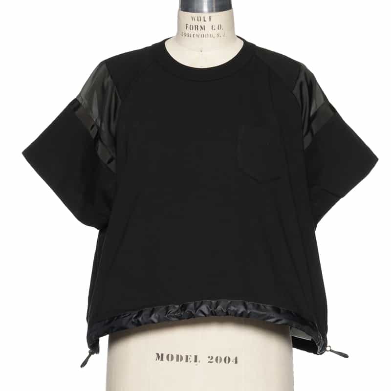 SACAI SACAI＜サカイ＞ドローコード付き コンビネーションカットソー BLACK