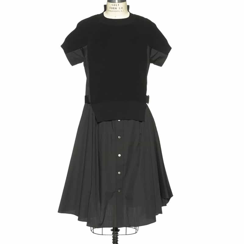 SACAI SACAI＜サカイ＞コンビネーション ベルテッド ドレス BLACK
