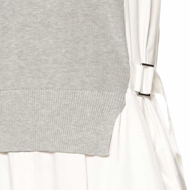 SACAI SACAI＜サカイ＞コンビネーション ベルテッド ドレス LT GRAY