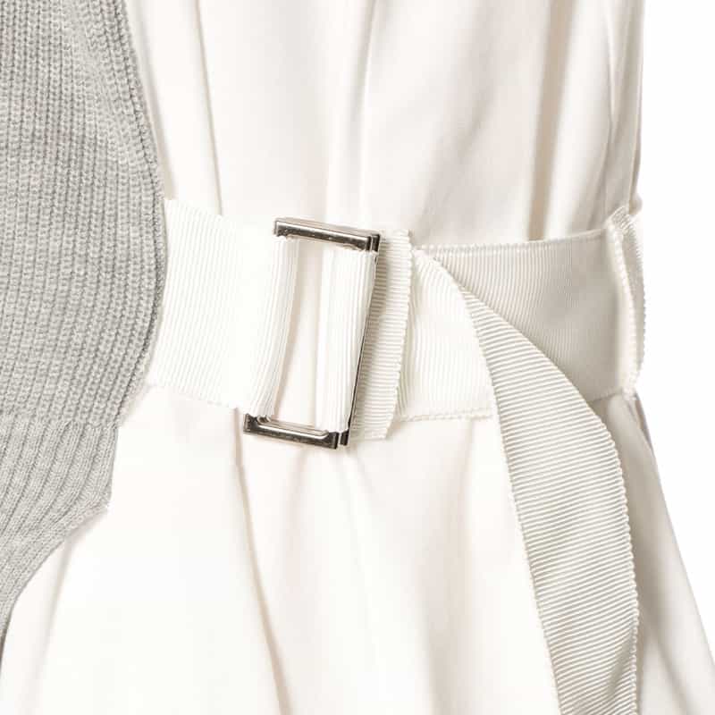SACAI SACAI＜サカイ＞コンビネーション ベルテッド ドレス LT GRAY