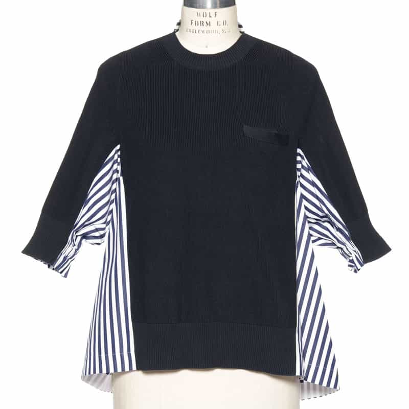 SACAI SACAI＜サカイ＞コンビネーション ニットプルオーバー NAVY