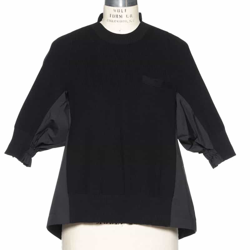 SACAI SACAI＜サカイ＞コンビネーション ニットプルオーバー BLACK