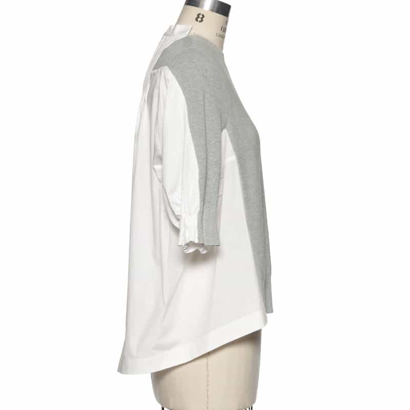 SACAI SACAI＜サカイ＞コンビネーション ニットプルオーバー LT GRAY