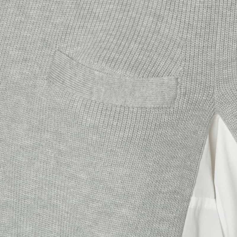 SACAI SACAI＜サカイ＞コンビネーション ニットプルオーバー LT GRAY