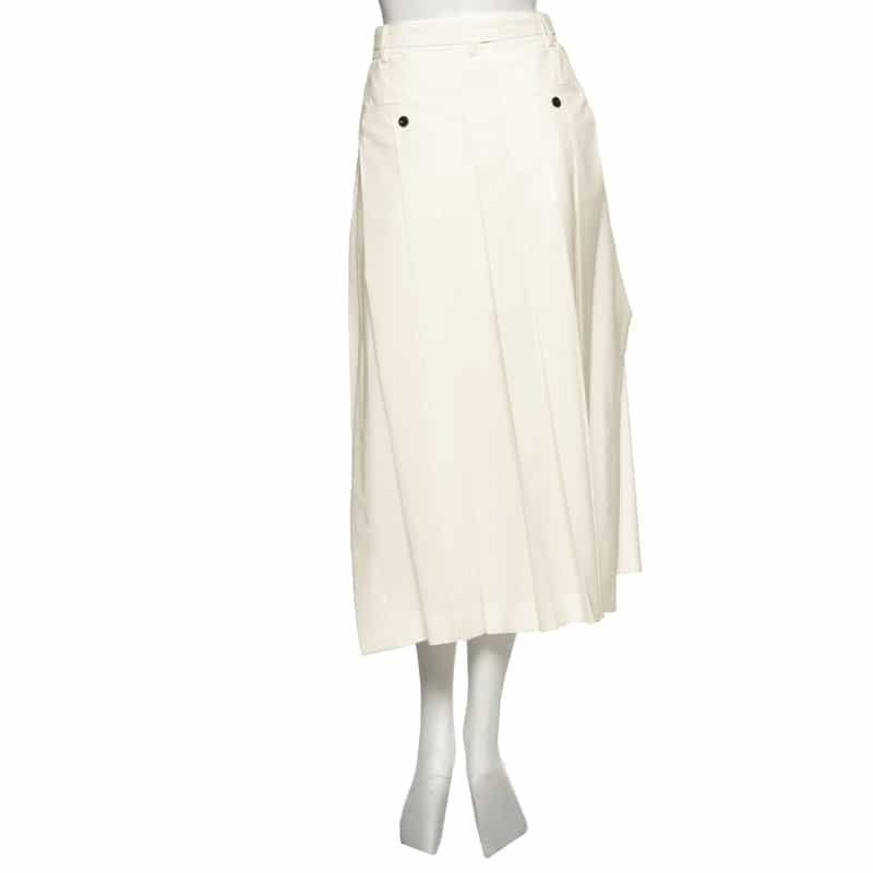 SACAI プリーツ スーチングスカート WHITE